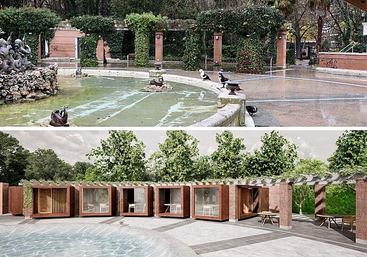 Cubos acristalados cerrarán la pérgola del Campo Grande para la terraza del restaurante Dámaso